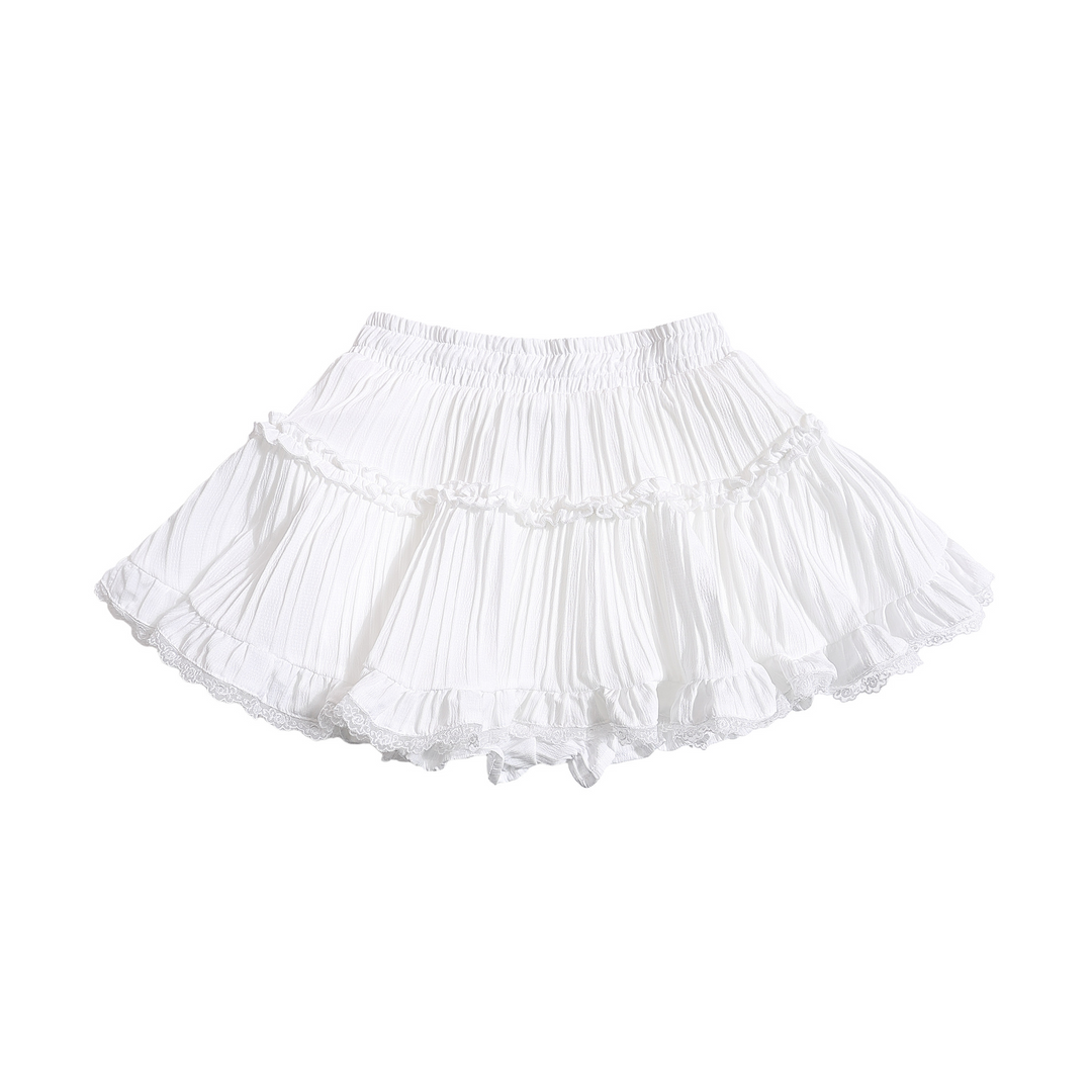 Lace flare mini skirt