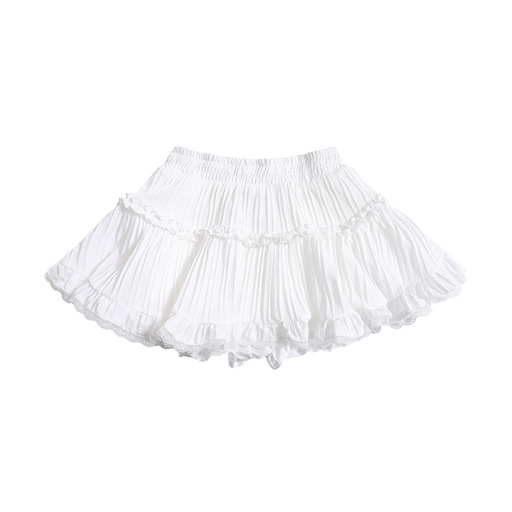 Lace flare mini skirt