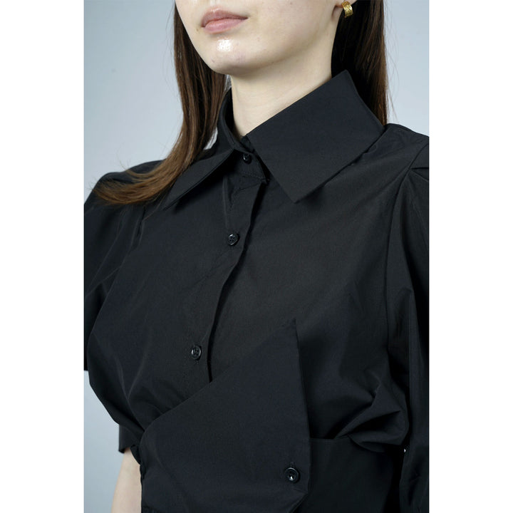 Waist slim waist belt shirt onepiece