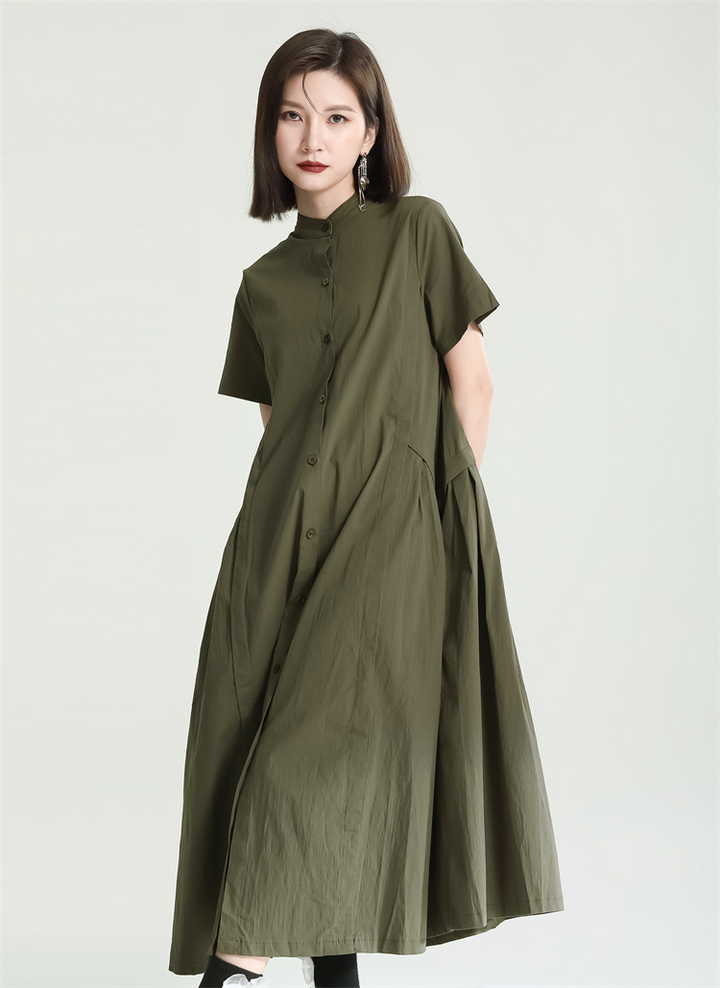 No Collar Shirt Onepiece