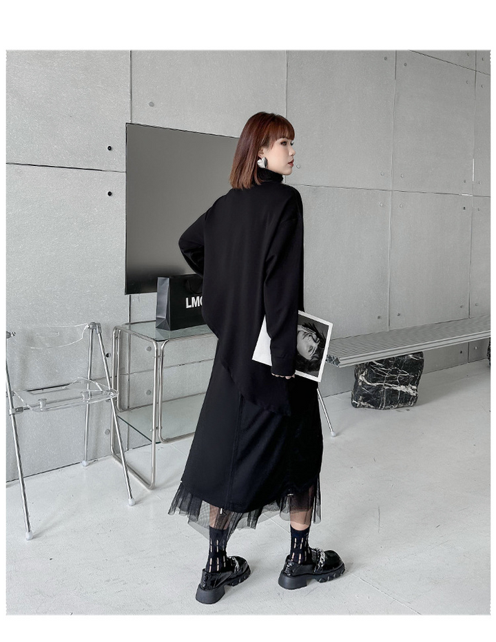 Gathered layered tulle skirt