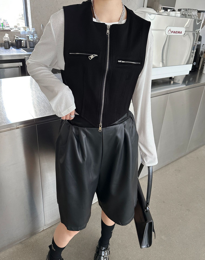 Zipper short vest