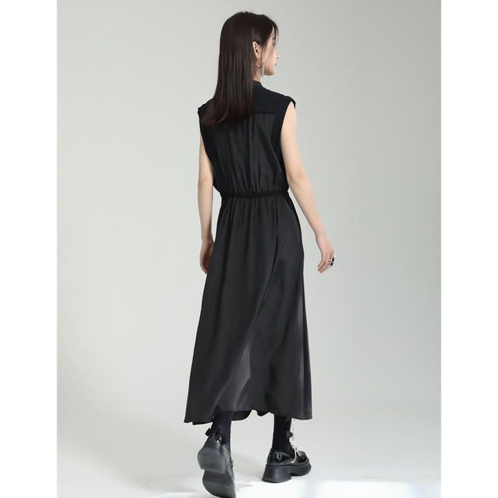 Waist Gathered Sleeveless Onepiece