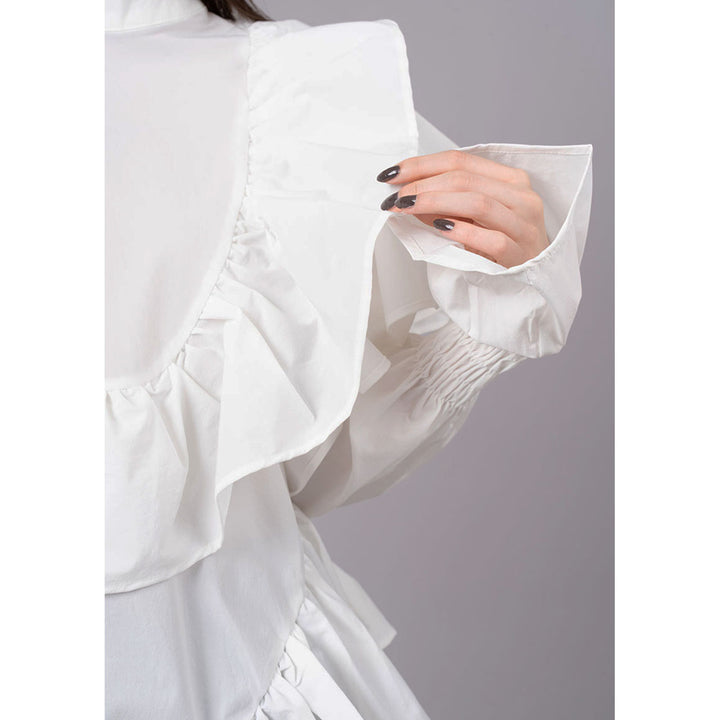 Asymmetry Shirring Tops