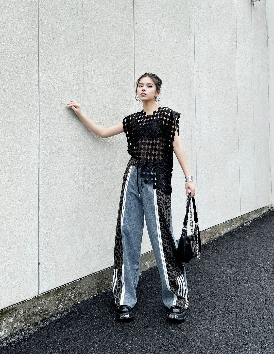 Leopard loose niche design casual pants