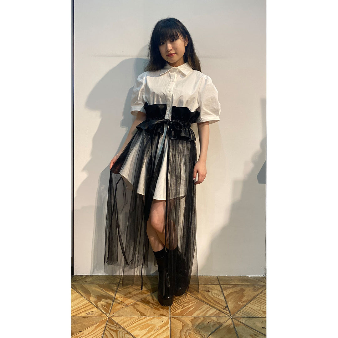 PU Leather Tulle Belt