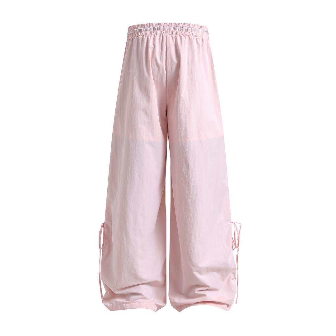 Loose Said Shirring Ribbon Long Pants