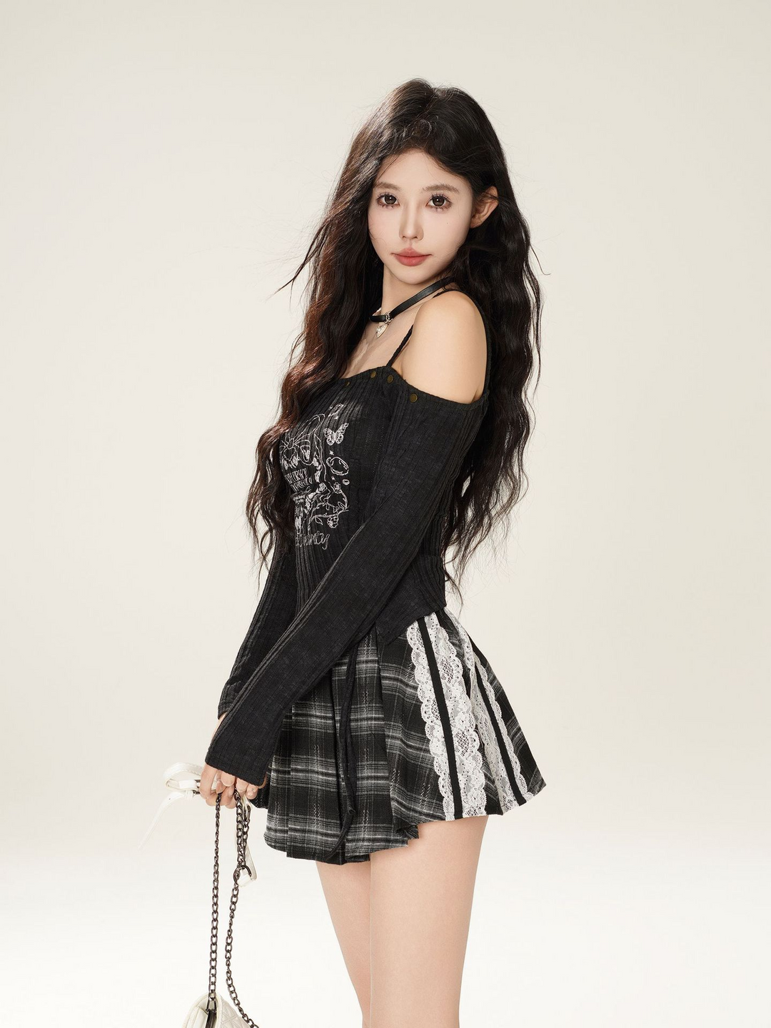 One Shoulder Print Pullover