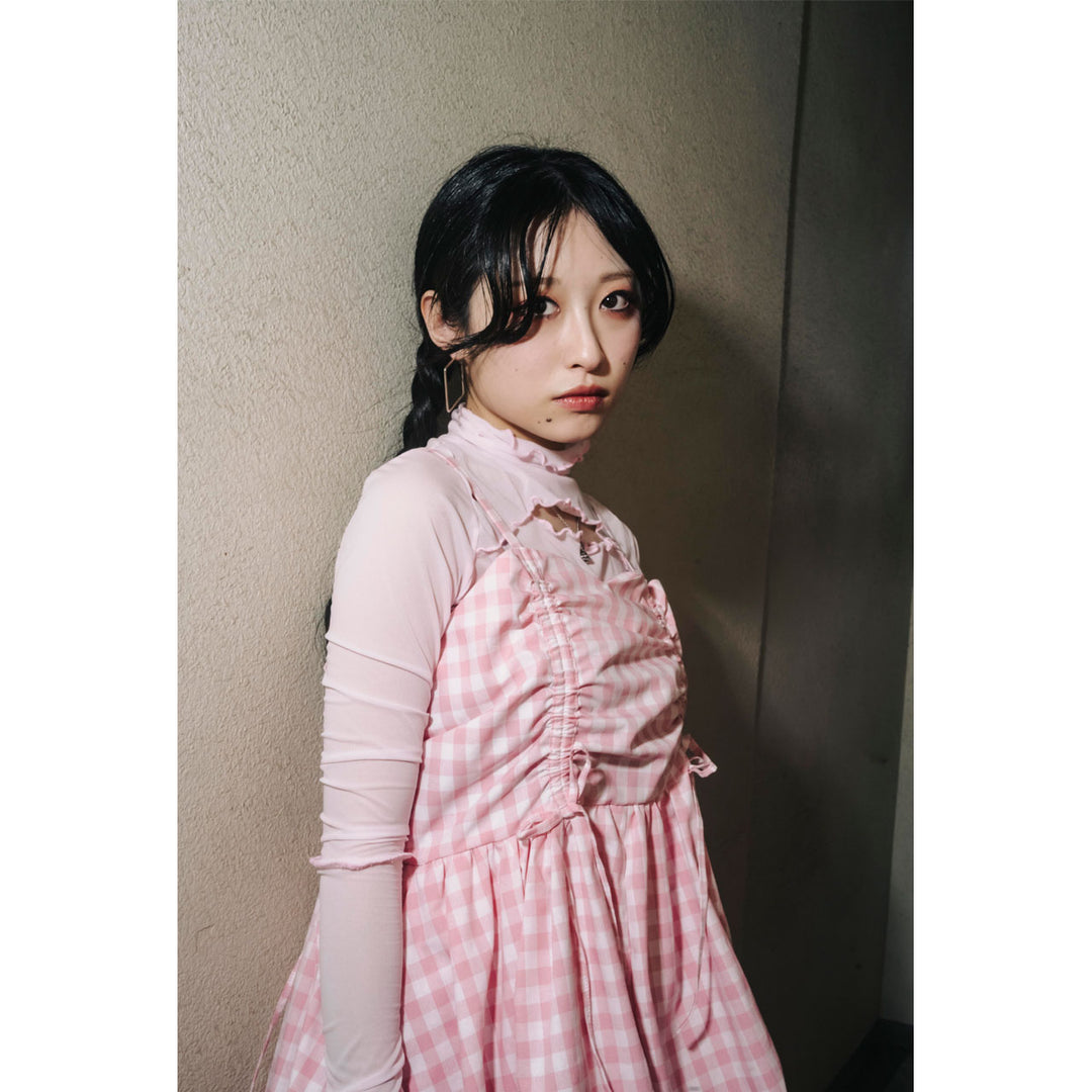 Shirring Tuck Balloon Mini Onepiece