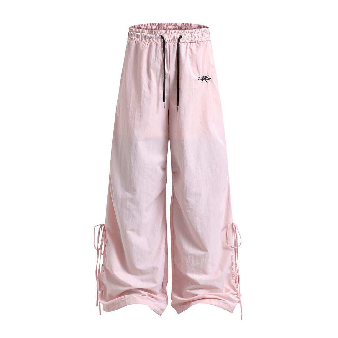 Loose Said Shirring Ribbon Long Pants