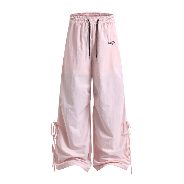 Loose Said Shirring Ribbon Long Pants