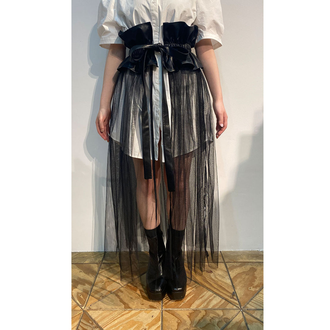 PU Leather Tulle Belt