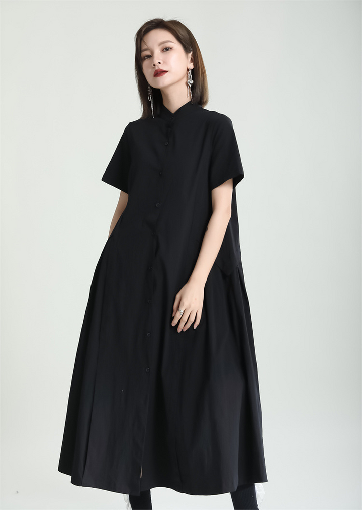 No Collar Shirt Onepiece