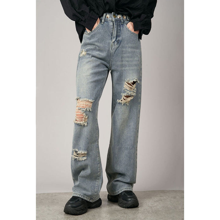Cut Off Damage Denim Jeans