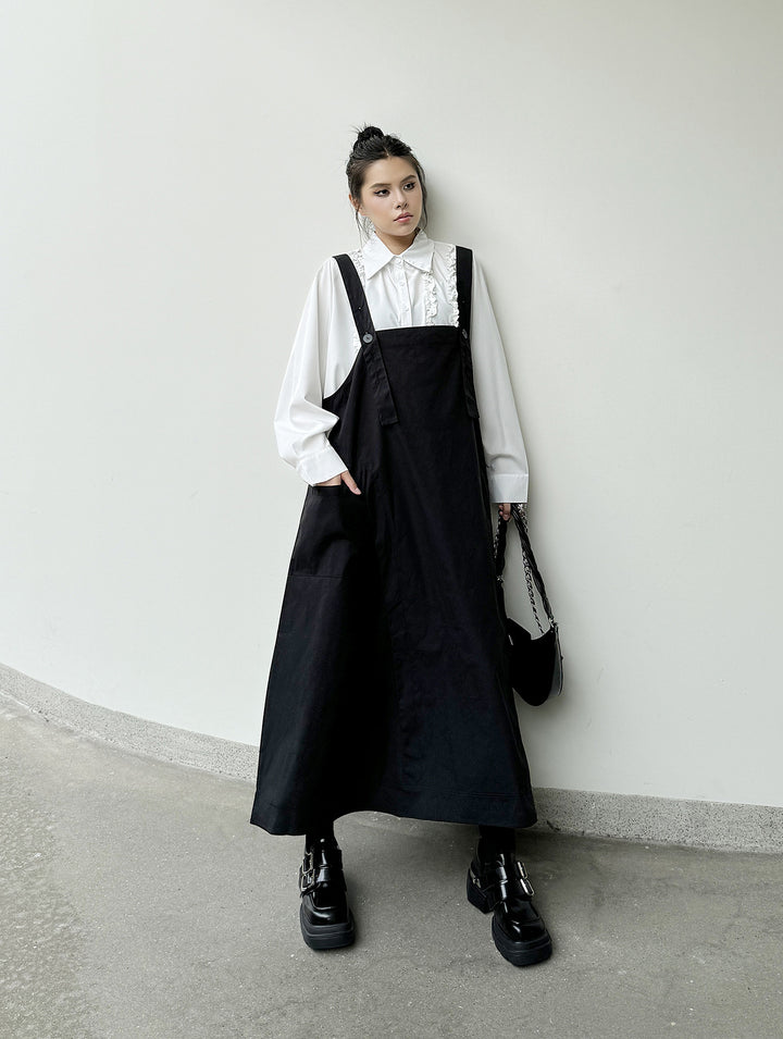 Workwear strap long dress