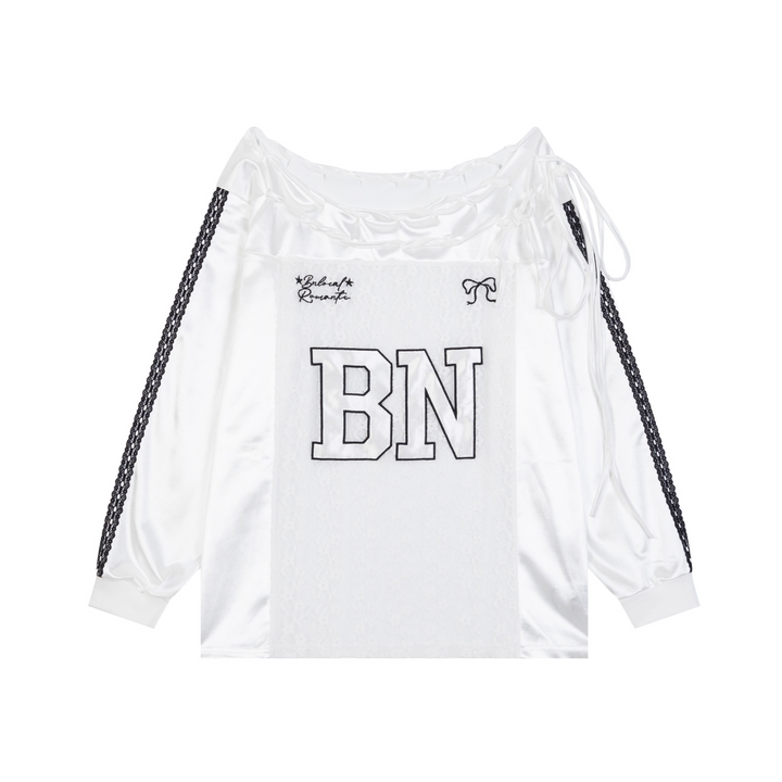 Lace Ribbon Logo Long Sleeve T-shirt