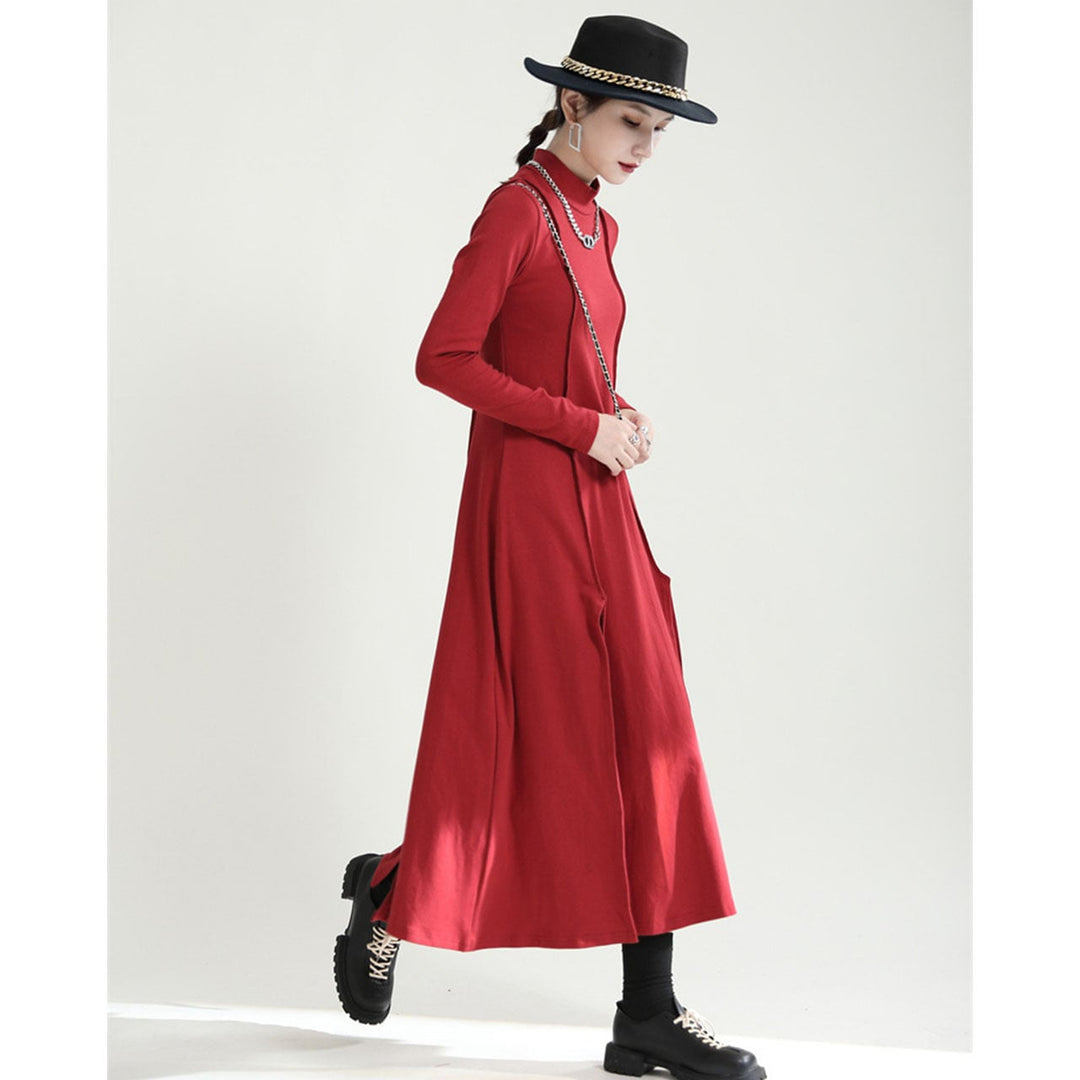 High Neck Slit Tight Onepiece