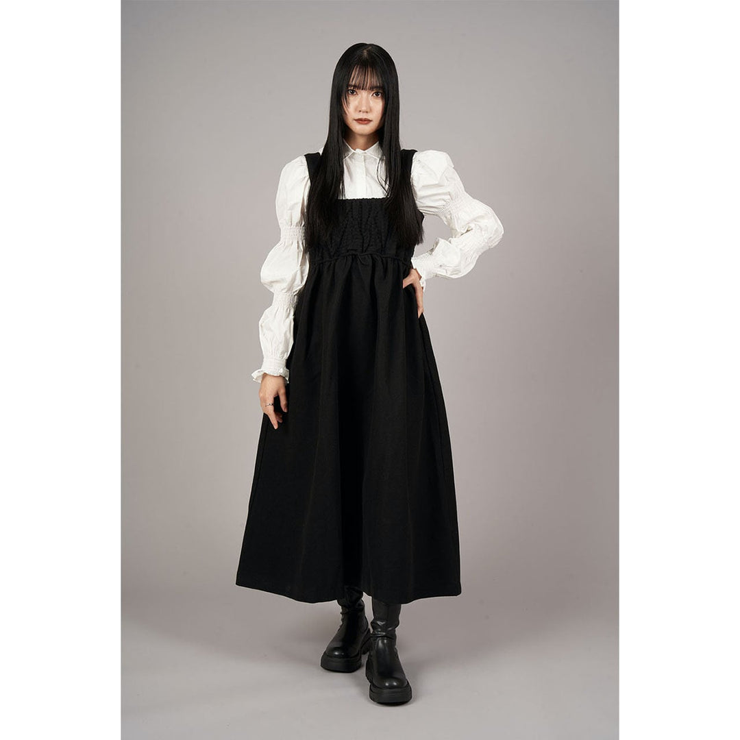 Suspender Long Shirring Onepiece