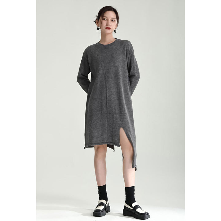 Asymmetry Knit Pullover Setup