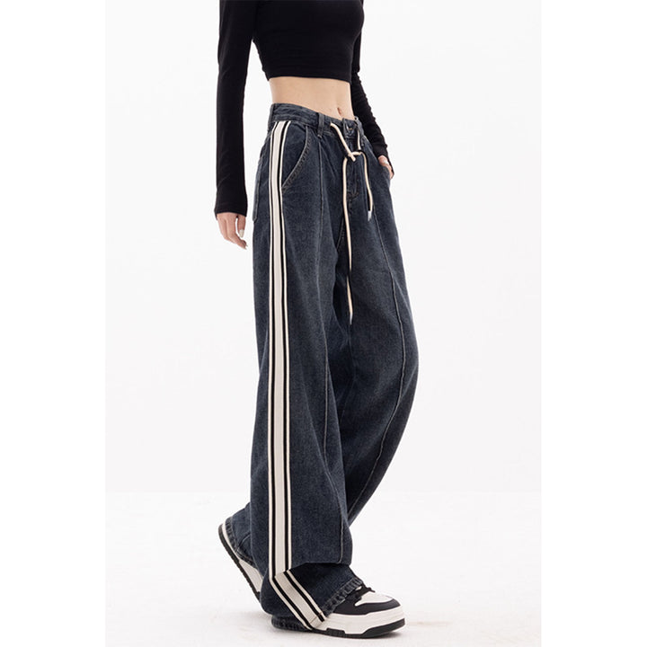 Side Lines Drawstring Denim Jeans