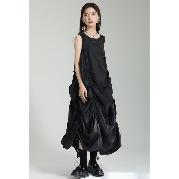 Volume Gathered Sleeveless Onepiece