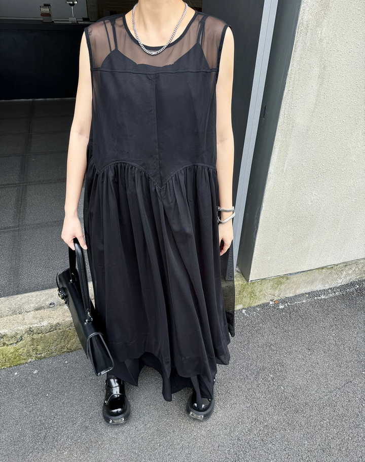 See-through sleeveless dress