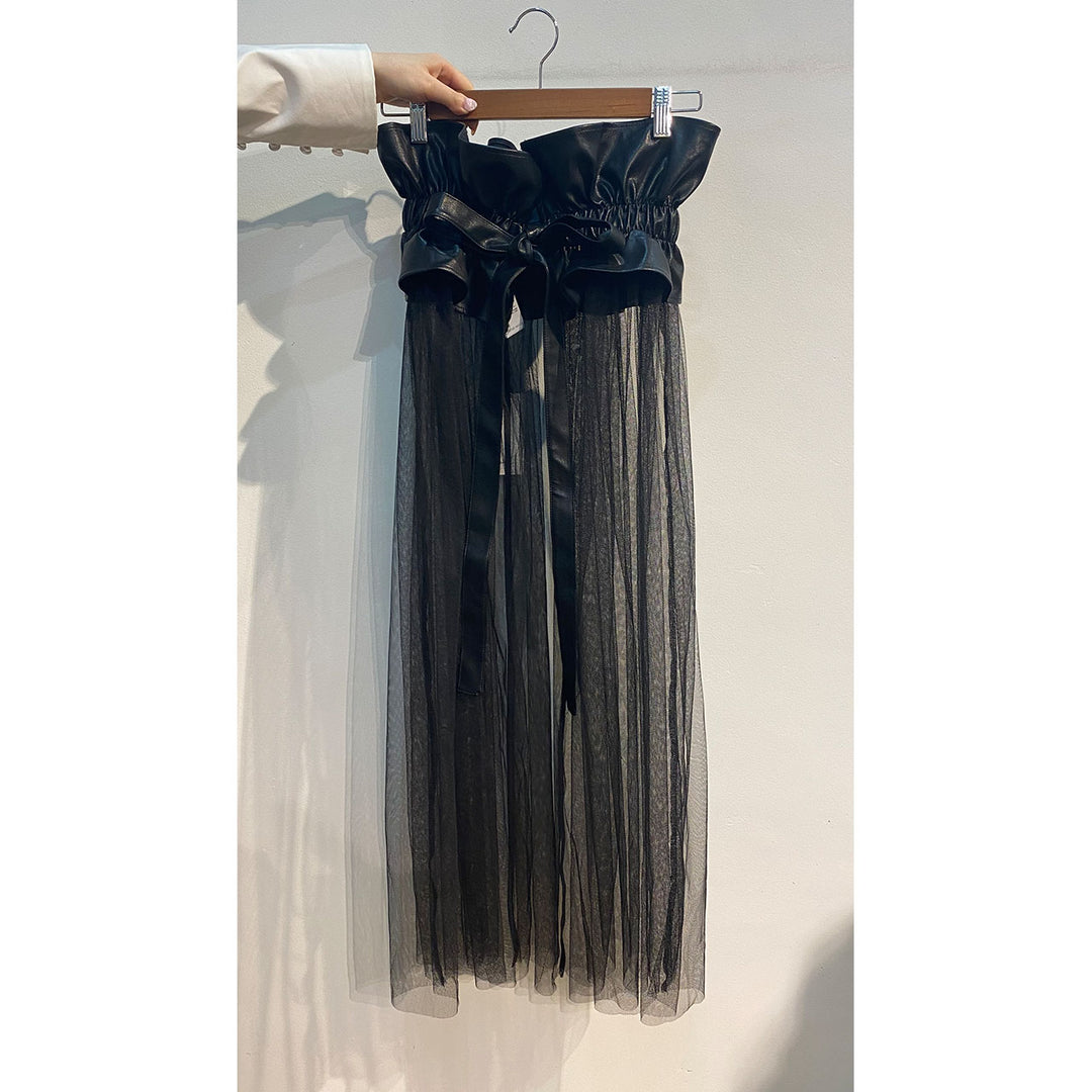PU Leather Tulle Belt