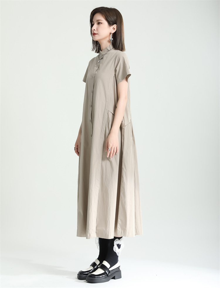 No Collar Shirt Onepiece