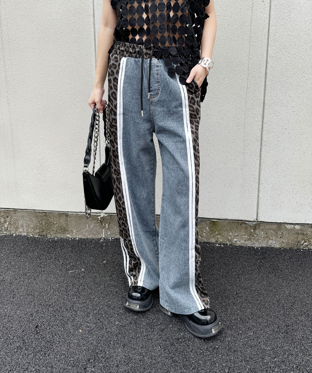 Leopard loose niche design casual pants