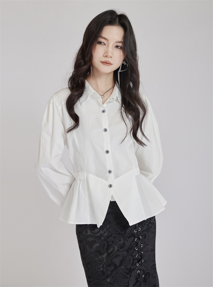 Waist Line Flare Short Shirt
