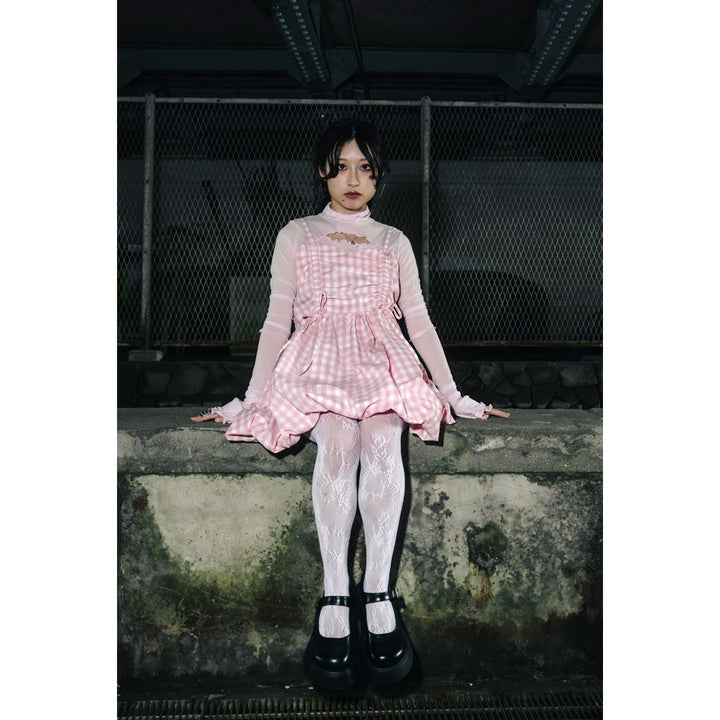 Shirring Tuck Balloon Mini Onepiece