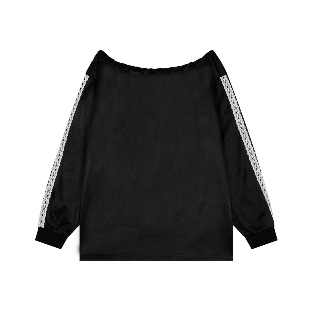 Lace Ribbon Logo Long Sleeve T-shirt