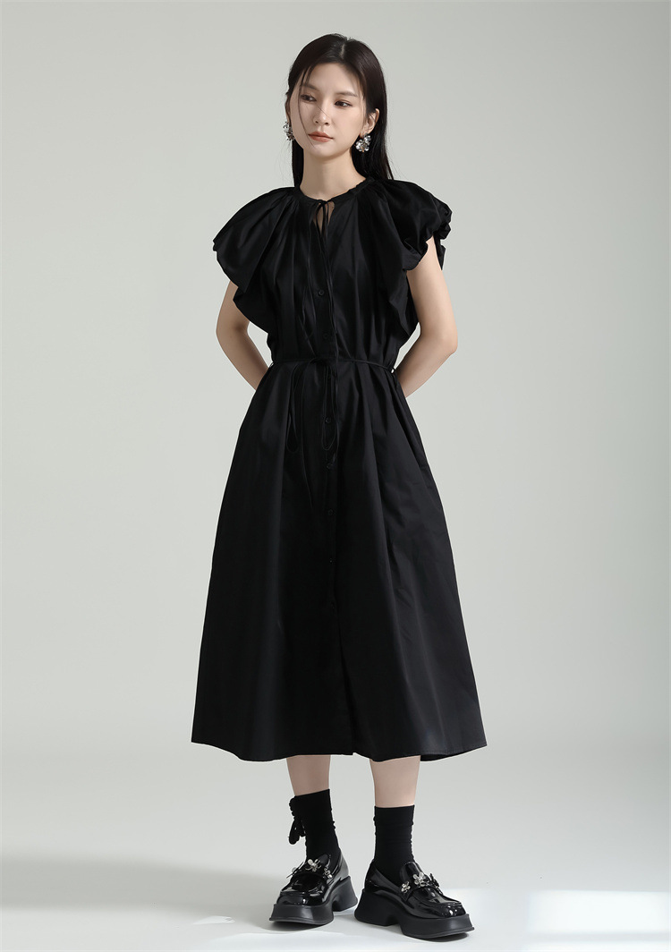 Gathered Sleeve Flare Onepiece