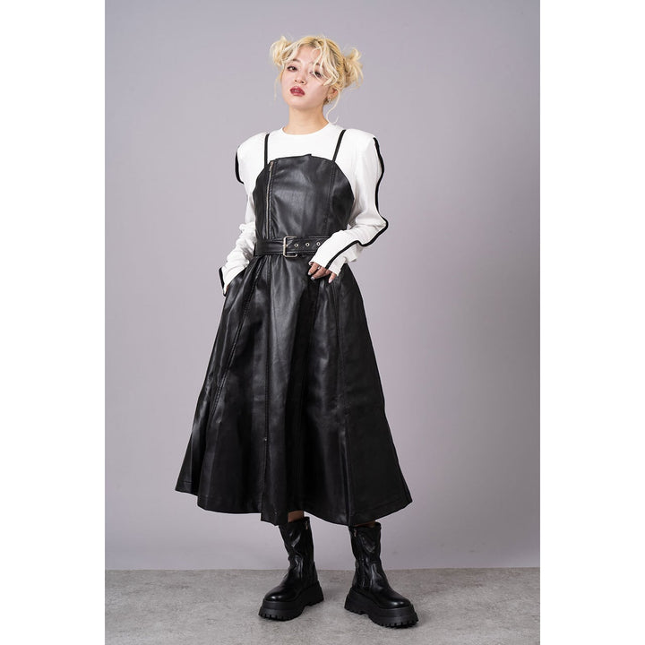 PU Leather Riders Camisole Onepiece