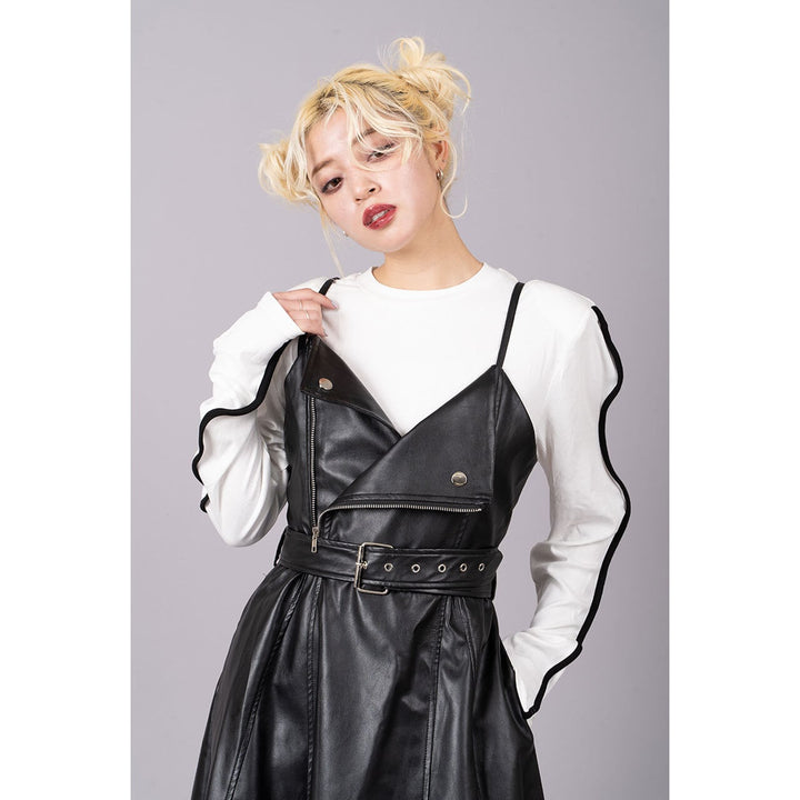 PU Leather Riders Camisole Onepiece
