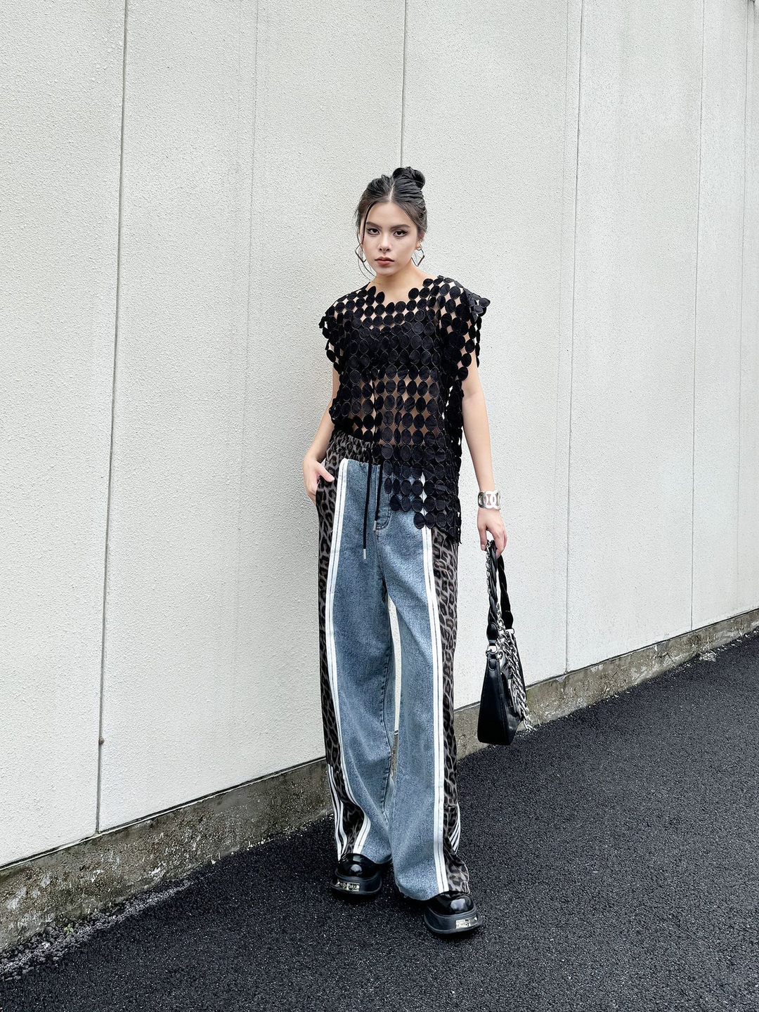 Leopard loose niche design casual pants