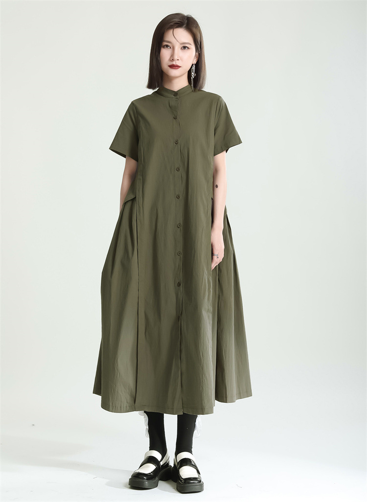 No Collar Shirt Onepiece