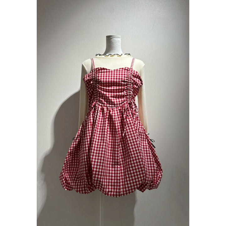 Shirring Tuck Balloon Mini Onepiece