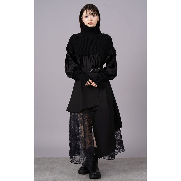 Asymmetry Flare Lace Layered Skirt