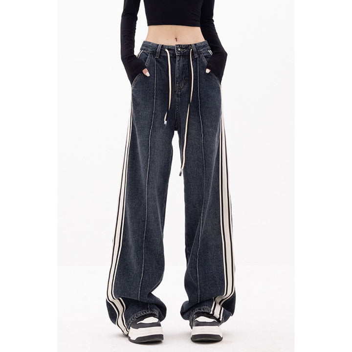 Side Lines Drawstring Denim Jeans