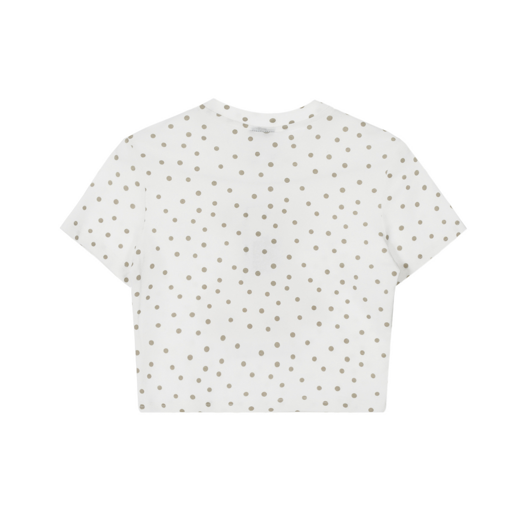 Dot Pattern Print Bear Short Sleeve T-shirt