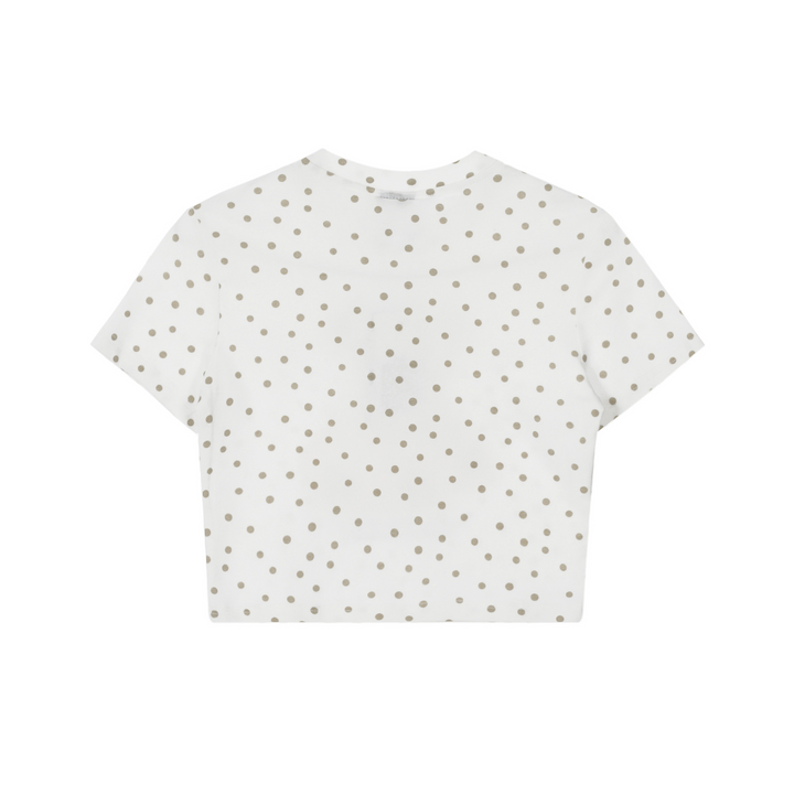 Dot Pattern Print Bear Short Sleeve T-shirt