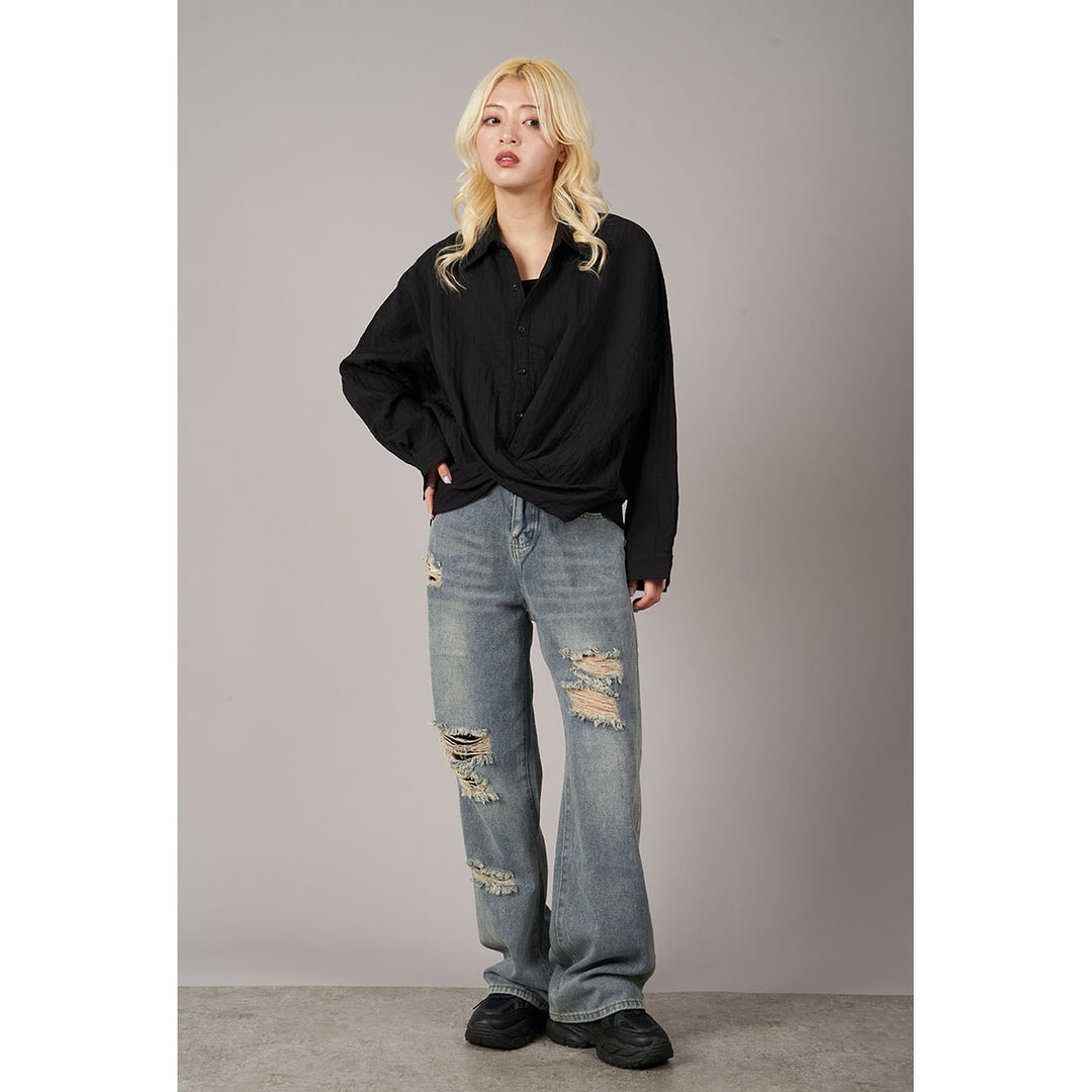 Cut Off Damage Denim Jeans