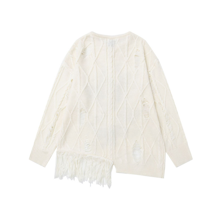 Butterfly Print Knit Pullover Sweater