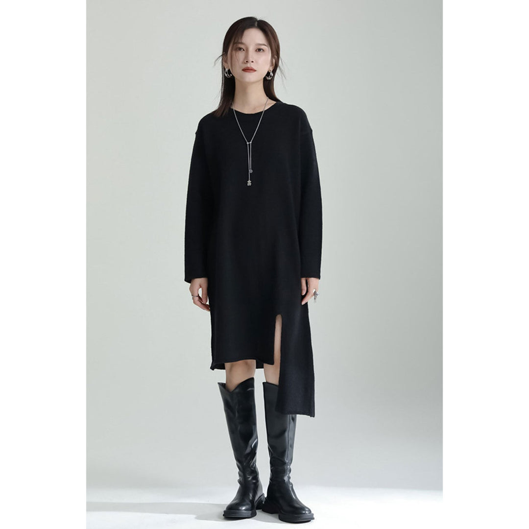 Asymmetry Knit Pullover Setup