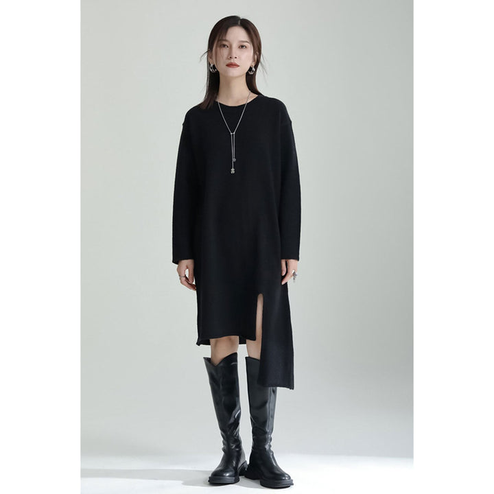 Asymmetry Knit Pullover Setup