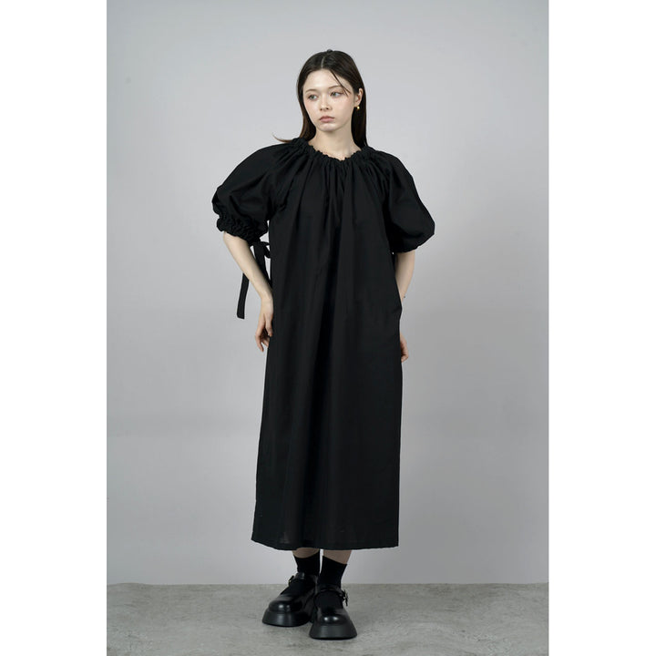 Gathered Shirring Long Onepiece