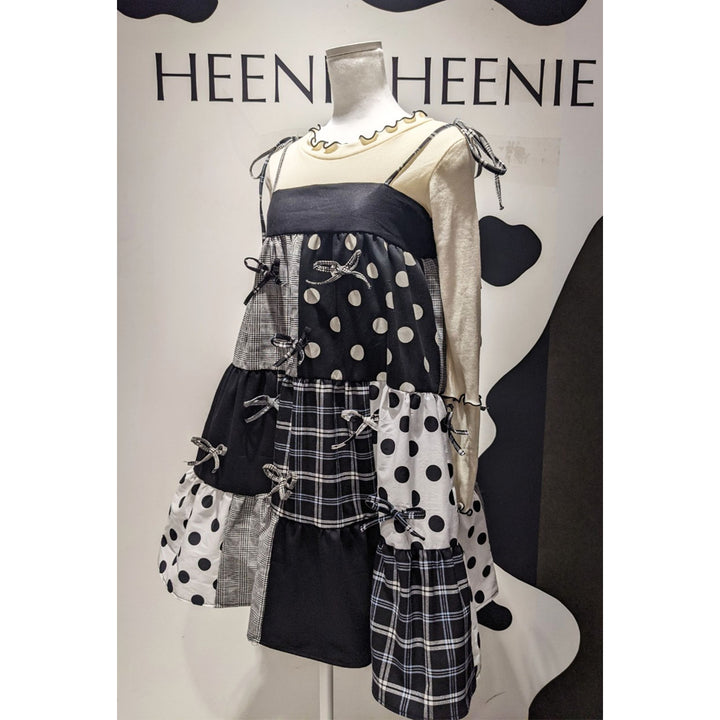 Patchwork Tiered Ribbon Onepiece