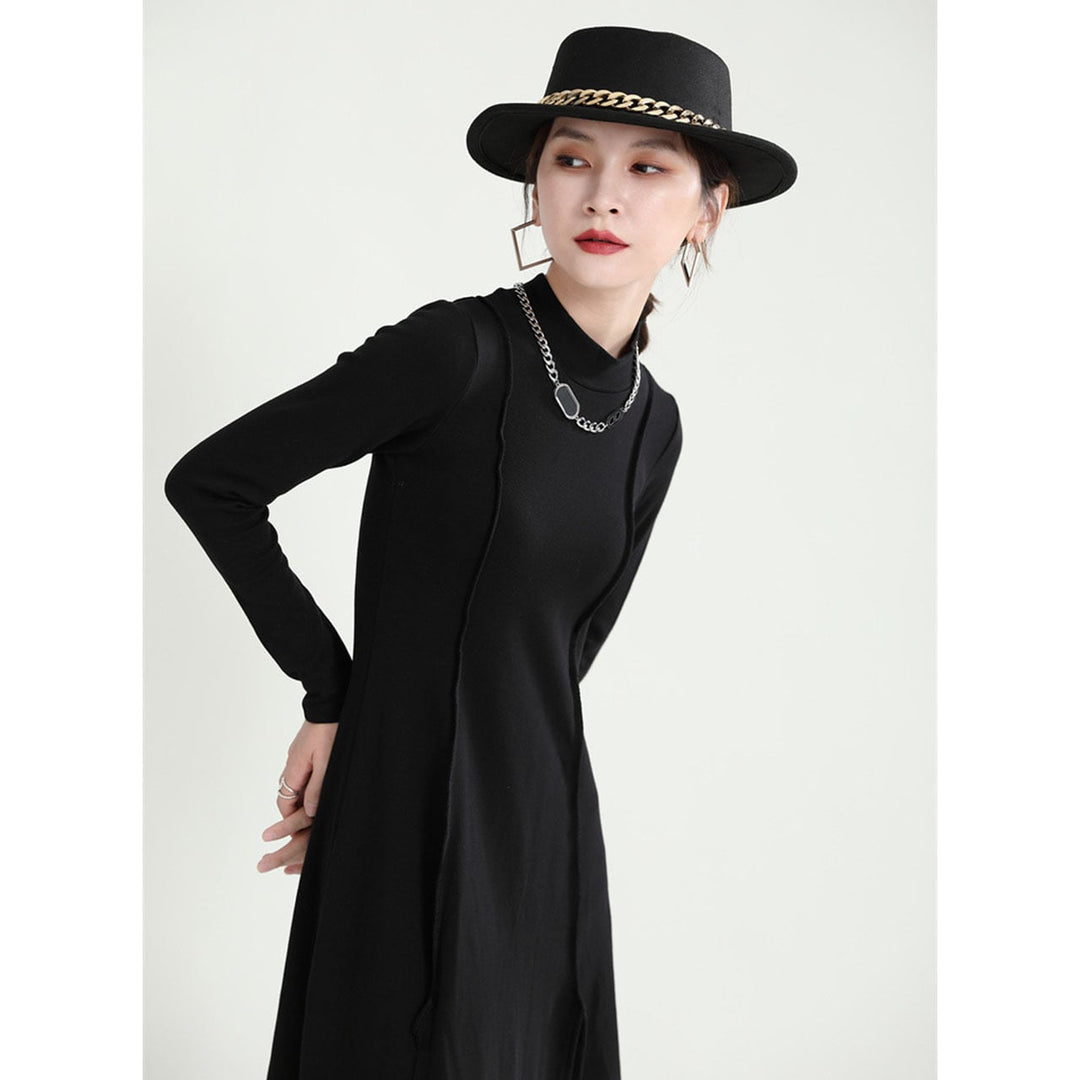 High Neck Slit Tight Onepiece