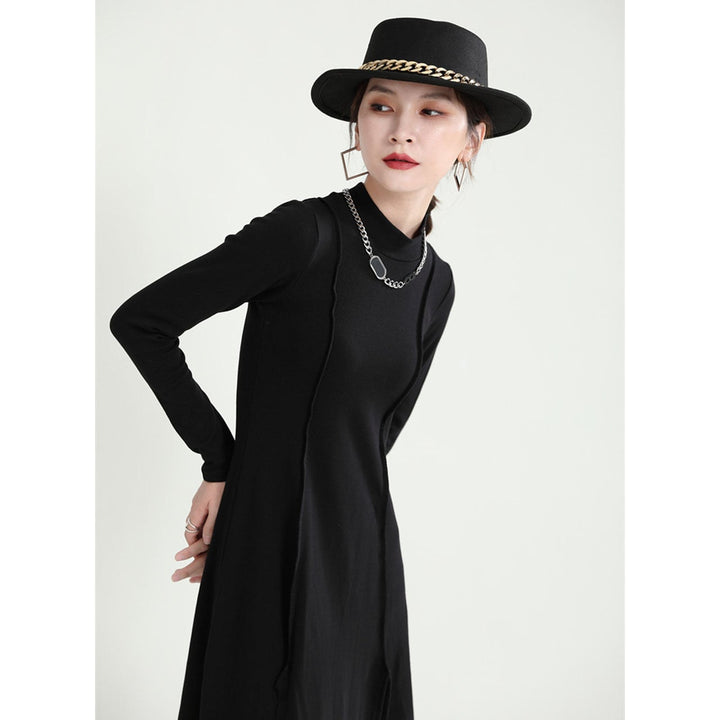 High Neck Slit Tight Onepiece